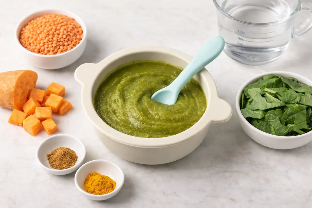 Iron-Rich Lentil Purée for Babies (Sweet Potato & Spinach Recipe)
